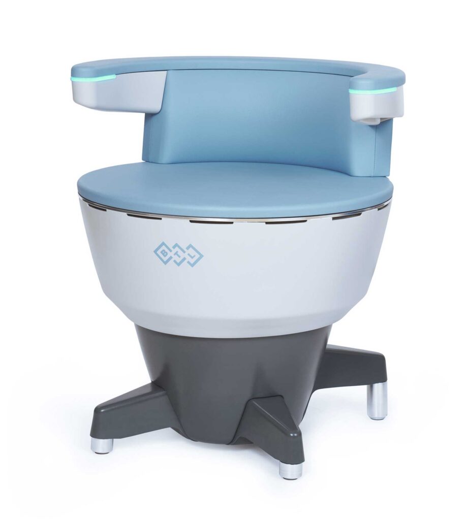 The Emsella chair uses high-intensity electromagnetic energy to stimulate pelvic floor muscles, providing a non-surgical solution for urinary incontinence.